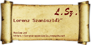 Lorenz Szaniszló névjegykártya